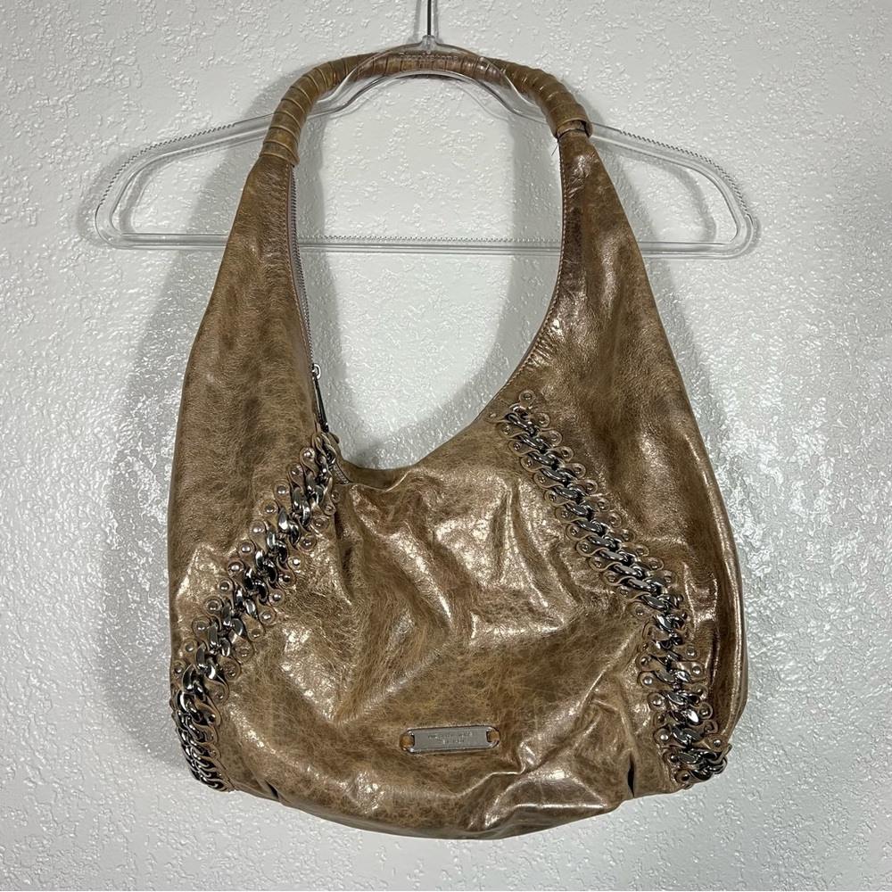 Michael Kors Hobo gold metallic Bag with Slouchy Design and Soft Material